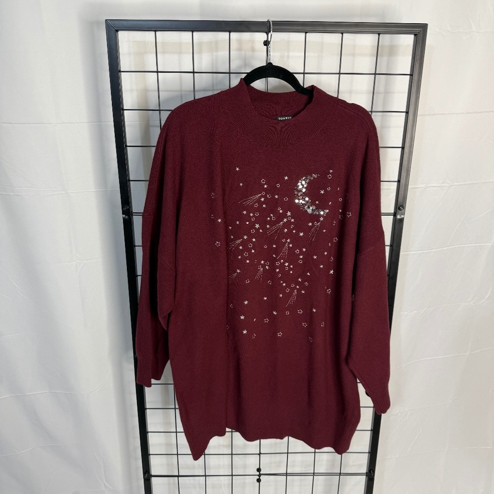 Torrid 5X Burgundy Celestial Print Sweater
